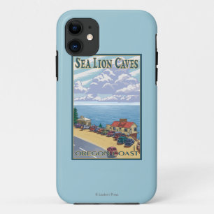 OregonSea Lion Caves Vintage Travel Poster iPhone 11 Case