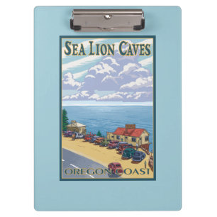 OregonSea Lion Caves Vintage Travel Poster Clipboard