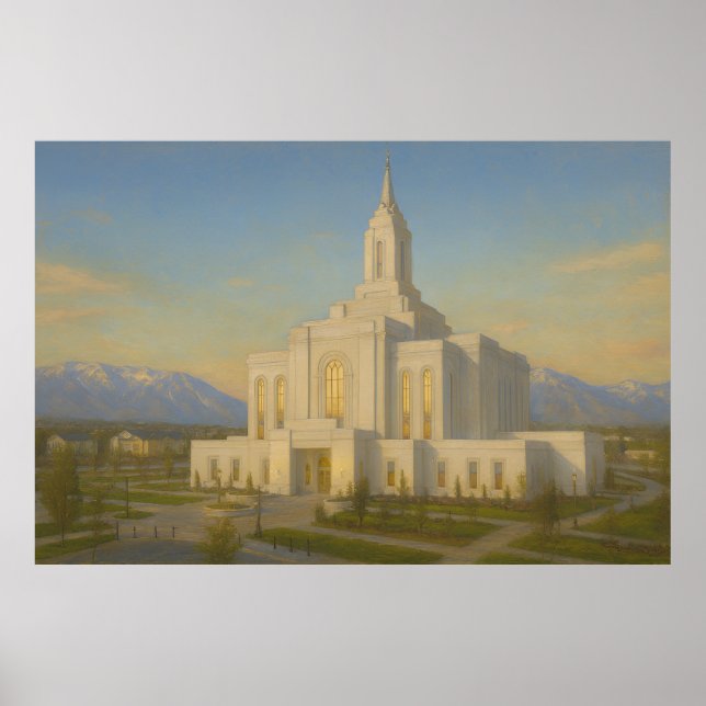 Orem Utah Temple Painting™ LDS Wall Art Poster (Front)