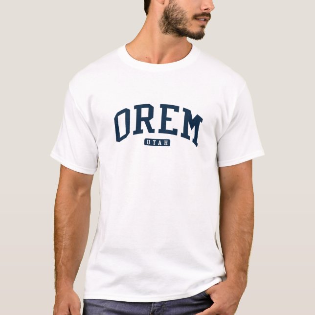 Orem Utah UT College University Style Navy T-Shirt (Front)