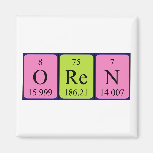 Oren periodic table name magnet (Front)