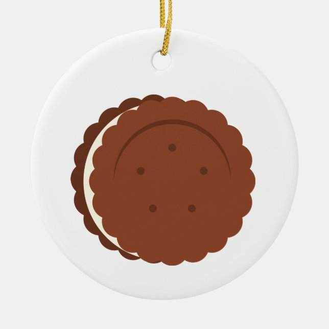 Oreo Cookie Ceramic Ornament (Front)