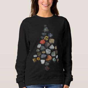 Ores Minerals Gems Rocks collecting Christmas Tree Sweatshirt