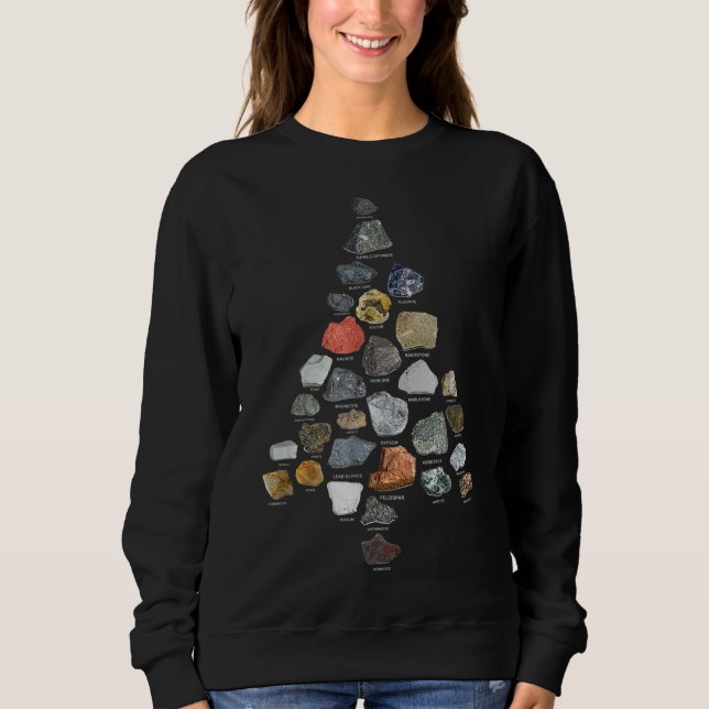 Ores Minerals Gems Rocks collecting Christmas Tree Sweatshirt (Front)