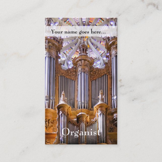 Organ and rose window business card (Front)
