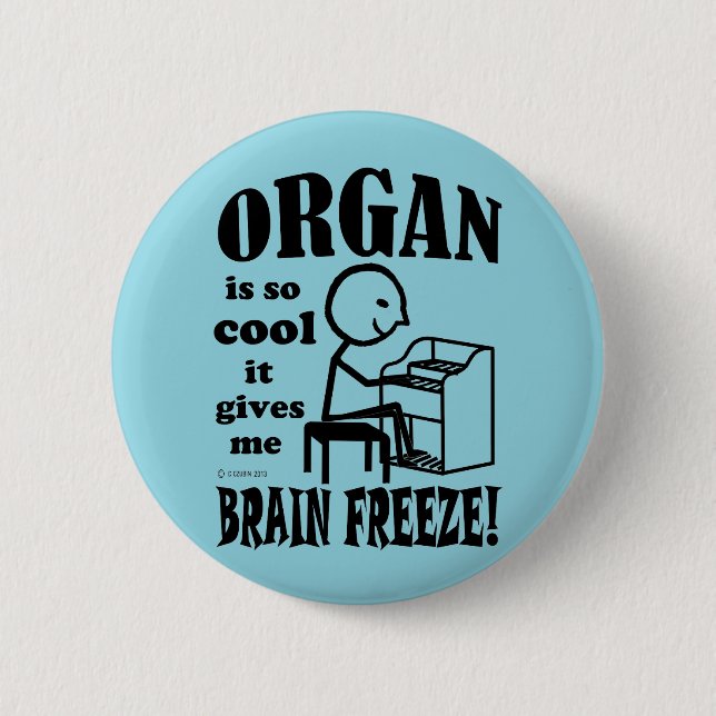 Organ, Brain Freeze 6 Cm Round Badge (Front)