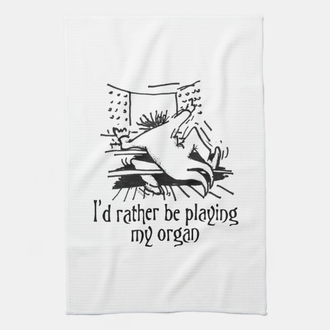 Organ cartoon tea towel (Vertical)