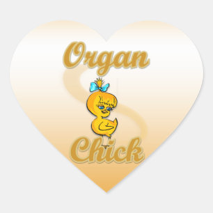 Organ Chick Heart Sticker