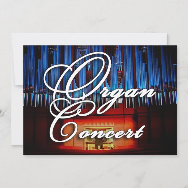 Organ concert invitation - blue facade landscape (Front)