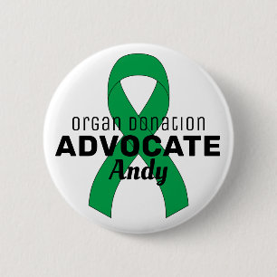 Organ Donation Advocate Ribbon White Button