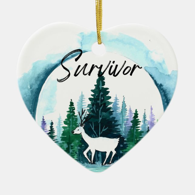 Organ Donation Awareness Survivor Holiday Ceramic Ornament (Front)