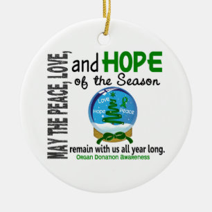 Organ Donation Christmas 3 Snow Globe Ornaments