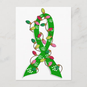 Organ Donation Christmas Lights Ribbon Holiday Postcard