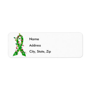 Organ Donation Christmas Lights Ribbon Return Address Label