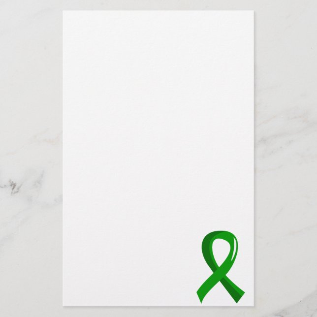 Organ Donation Green Ribbon 3 Stationery (Front)
