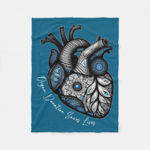 Organ Donation Saves Lives Heart Transplant Cardia Fleece Blanket