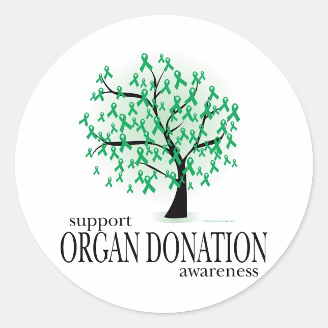 Organ Donation Tree Classic Round Sticker (Front)