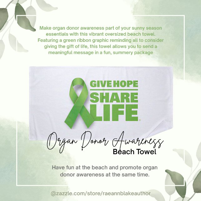 Organ Donor Awareness Beach Towel (Creator Uploaded)