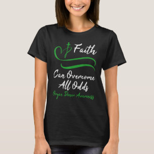 Organ Donor Awareness Green Ribbon Christian Cross T-Shirt