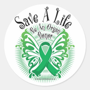 Organ Donor Butterfly 3 Classic Round Sticker