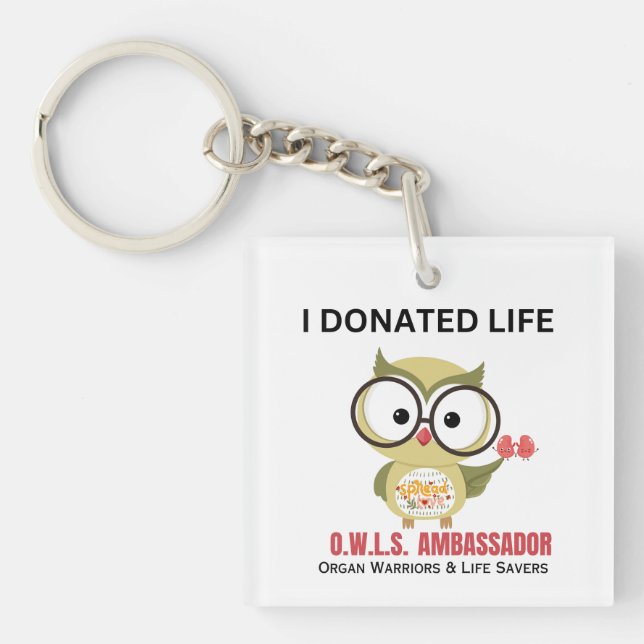 ORGAN DONOR KEYCHAIN - I DONATED LIFE (Front)