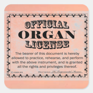 Organ License Square Sticker