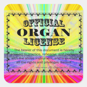 Organ License Square Sticker