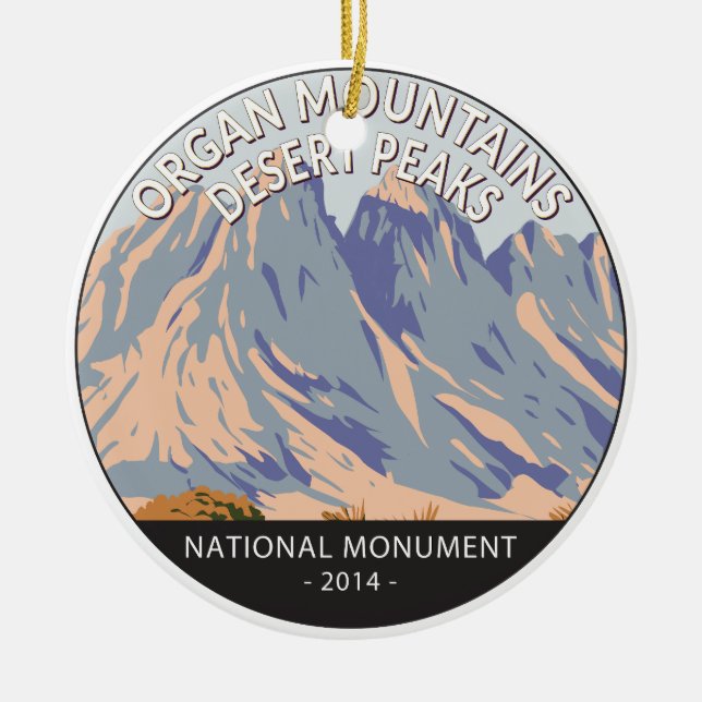 Organ Mountains Desert Peaks National Monument  Ceramic Ornament (Front)