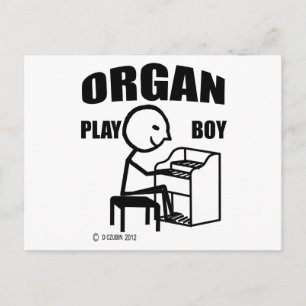 Organ Play Boy Postcard