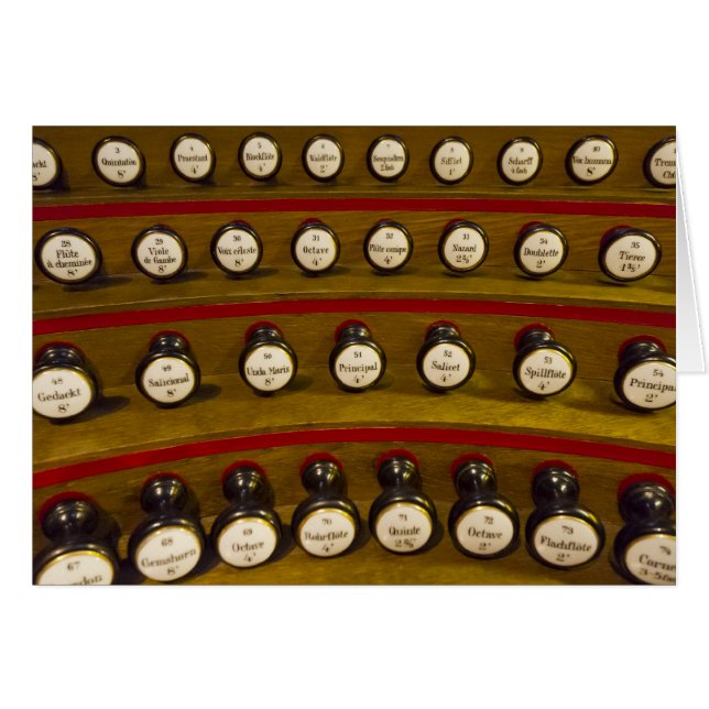 Organ stops card - blank (Front Horizontal)