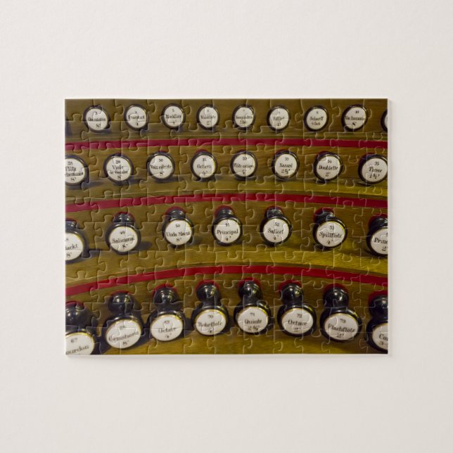 Organ stops jigsaw puzzle in a tin (Horizontal)