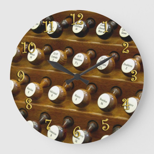 Organ stops wall clock (Front)