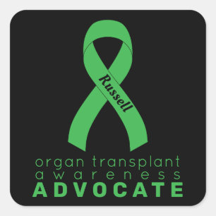 Organ Transplant Advocate Black Square Sticker