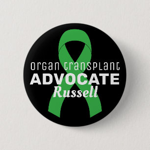 Organ Transplant Advocate Ribbon Black Button