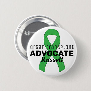 Organ Transplant Advocate Ribbon White Button