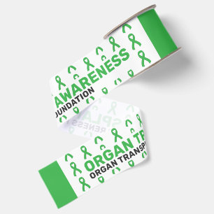 Organ Transplant Awareness Pattern Ribbon Grosgrain Ribbon