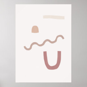 Organic Abstract Minimalist Art Neutral Colours Poster