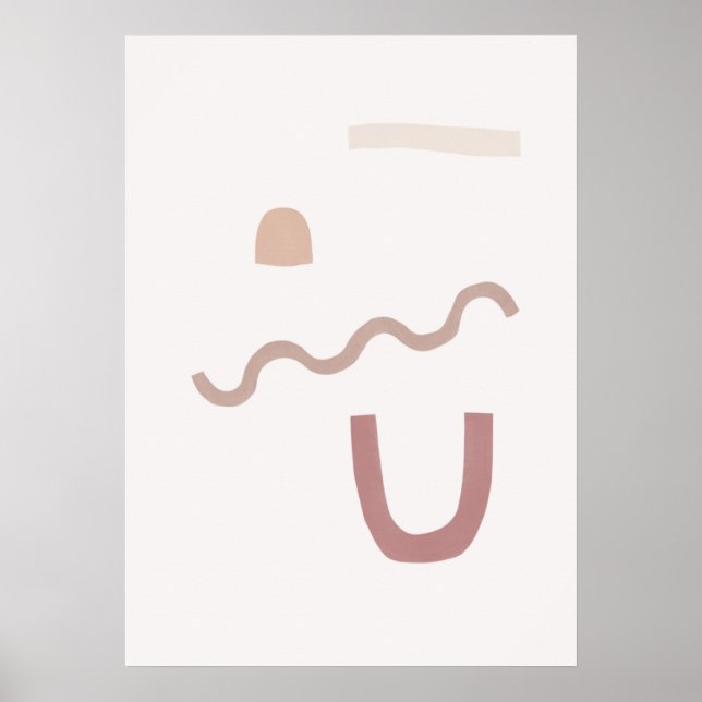 Organic Abstract Minimalist Art Neutral Colours Poster (Front)