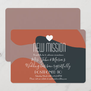 Organic Abstract New Mission Postponement Invitation