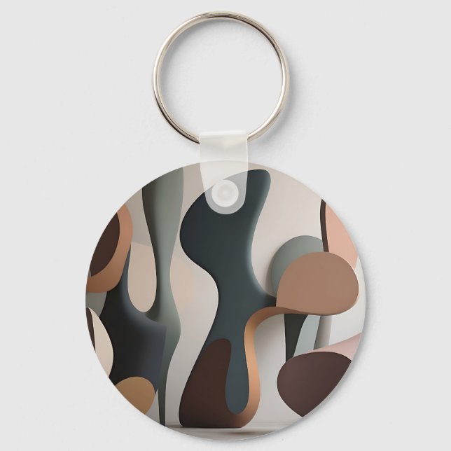Organic Abstract Sculptural Modern  Key Ring (Front)