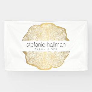 Organic Beauty Gold Tree Rings Salon Banner