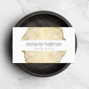 Organic Beauty Gold Tree Rings Salon Business Card