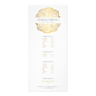 Organic Beauty Gold Tree Rings Salon Rack Card