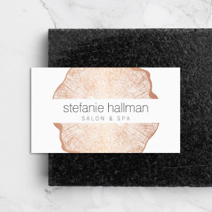 Organic Beauty Rose Gold Tree Rings Salon Business Card