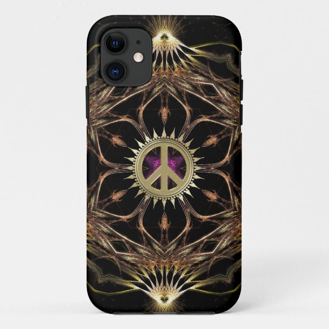 Organic Bohemian Peace Flower Case-Mate iPhone Case (Back)