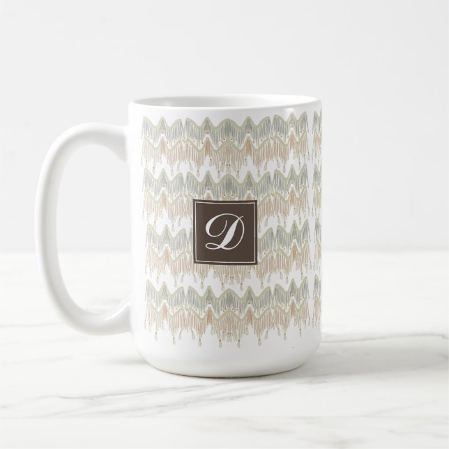 Organic Boho Abstract Macrame Natural Hanging Coffee Mug (Left)