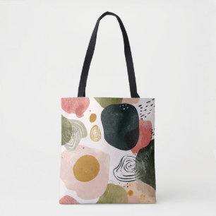 Organic Boho Abstract Pattern in Earthy Muted Tone Tote Bag
