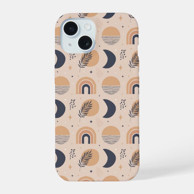 Organic Boho Pattern iPhone 15 Case (Back)