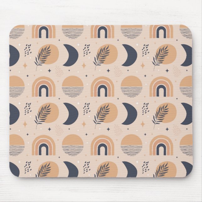 Organic Boho Pattern Mouse Pad (Front)