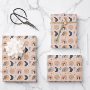 Organic Boho Pattern Wrapping Paper Sheet